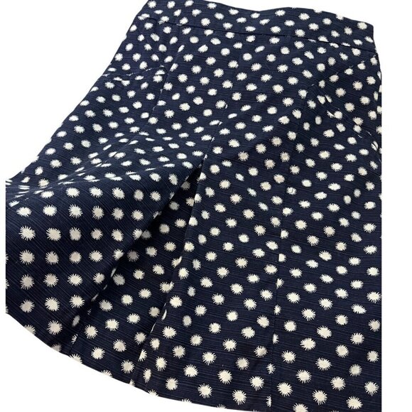 Boden Navy Blue & White A-Line Pleated Mini Skirt Polka Dot Print Size 2 - Picture 6 of 9